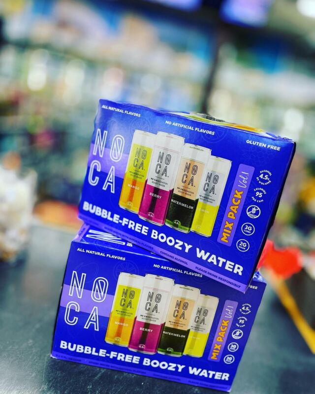 Finally in! @drinknoca Bubble free Boozy water! Mix 12pks now available 🚚 Available for home delivery 🚚  📲 💻 : go to www.contiliquors.com  OR  📲 : download the “Conti Liquors” app #drinklocal #framingham #downtownframingham #ashland #bubbles @horizonbeverage #berry #watermelon #mango #lemon #natick