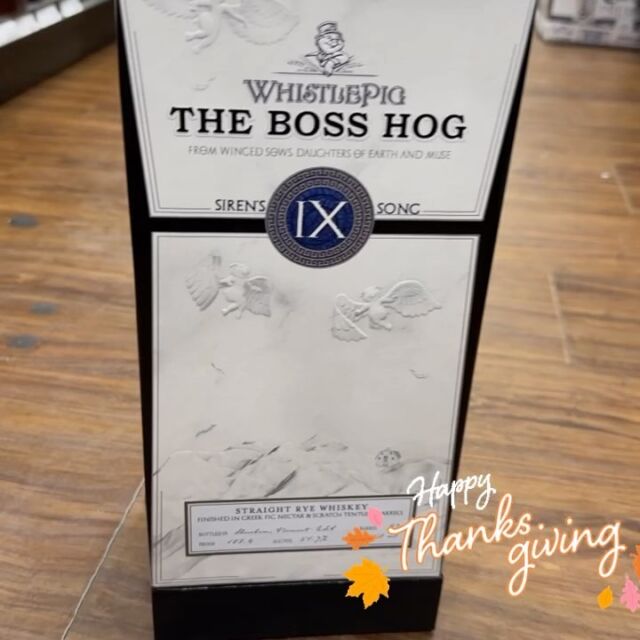 Just in: The Boss Hog #9 Siren’s Song! Limited amount grab them while they last! #framingham #thanksgiving ##ma #whistlepig #bourbon #bosshog #whiskey #rye #vermont #happythanksgiving